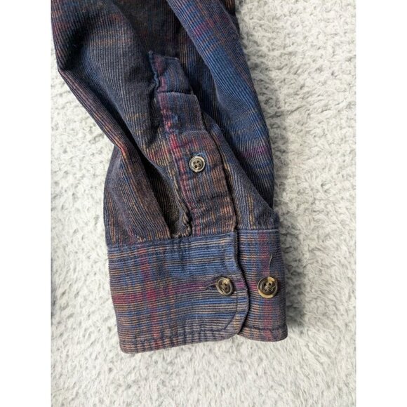 Prana Corduroy Shirt Mens Medium Dooley Long Sleeve Button Multicolor Plaid - Picture 10 of 12